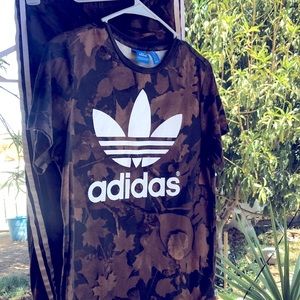 Adidas dark brown khaki Camo jog suit